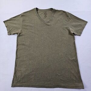 Fresh Clean Tees Green Short Sleeve Cotton Blend V-Neck T-Shirt Men's L